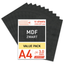 Lasersheets 10 x A4 3mm Sort MDF | 210 x 297 mm | Fordelspakke | Til laserskæring, modelbygning, hobby, CNC, pyrografi