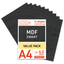 Lasersheets 10 x A4 6mm Sort MDF | 210 x 297 mm | Fordelspakke | Til laserskæring, modelbygning, hobby, CNC, pyrografi