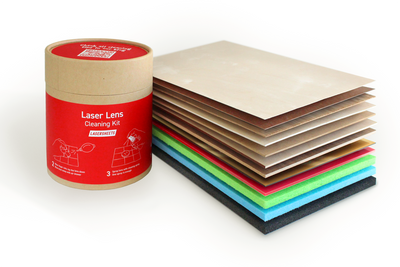 Lasersheets Prøvepakke (CO₂ + Diodelaser) inkl. gratis Laser Lens Cleaning Kit